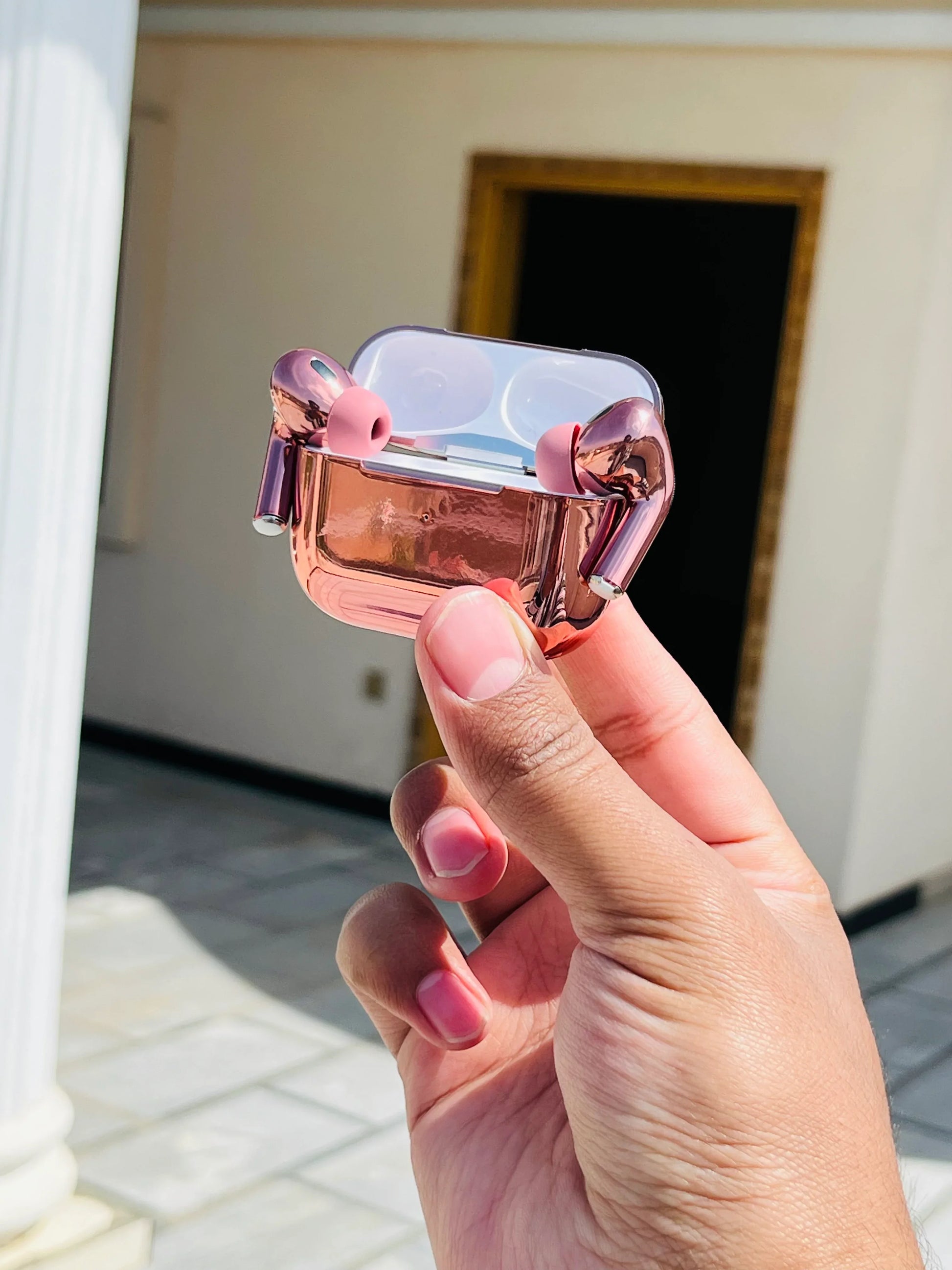 Sliver / Rose gold AirPods new colour AirPods Pro 2 buzzer addition with cover ✅ 🚛😍 - Nexrola